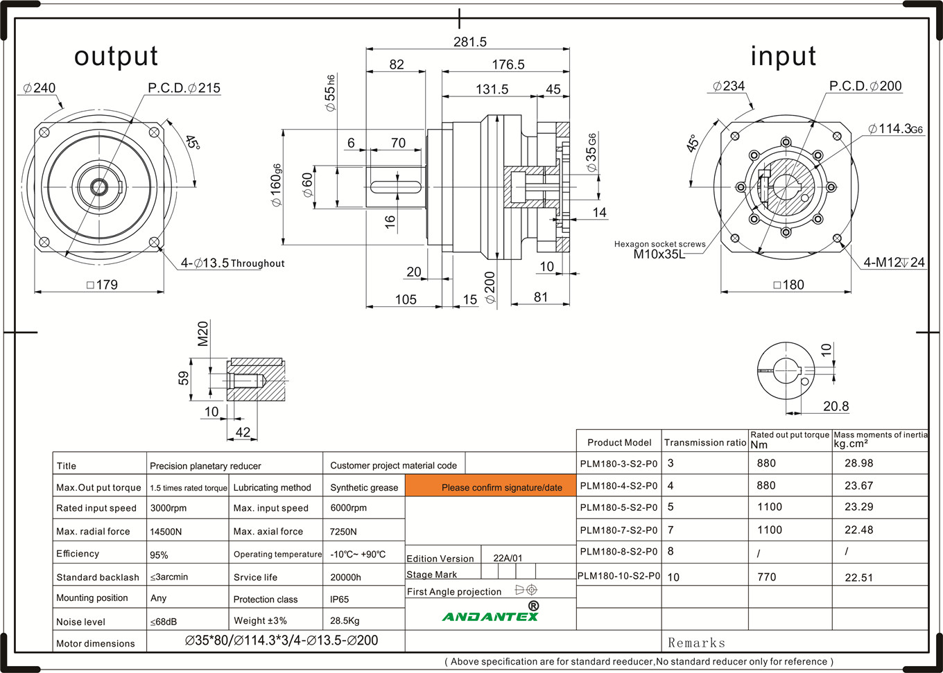 ANDANTEX PLM180-7-S2-P0Planetaire reductor met hoge precisie in bouwmachines-01