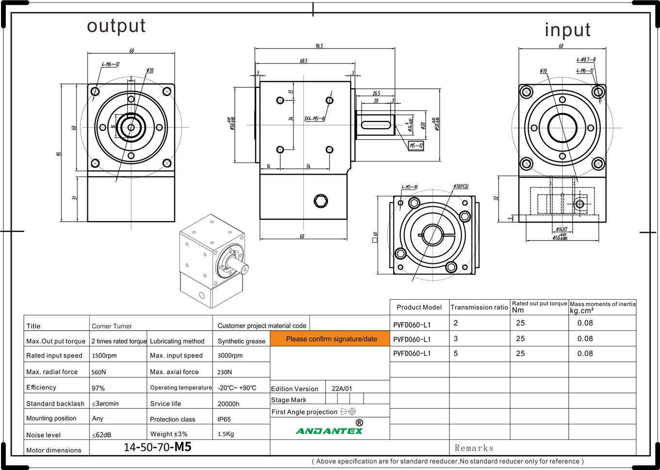 ANDANTEX PVFD060 -5 retvinklet kommutator i elektrisk boreudstyr applikationer-01