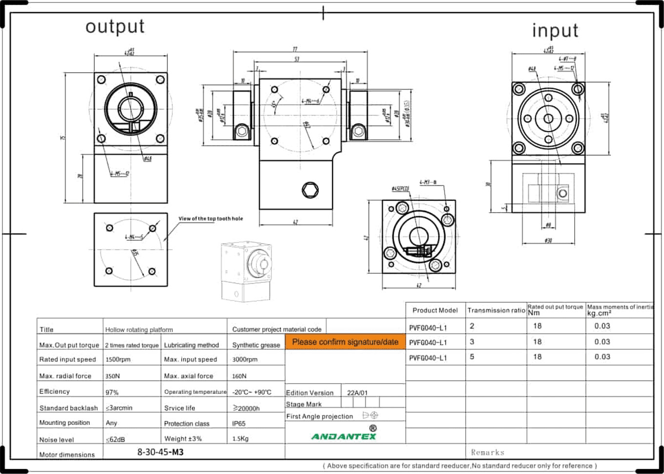 ANDANTEX PVFG040 -5 commutator shaft roa ho an'ny milina fambolena-01