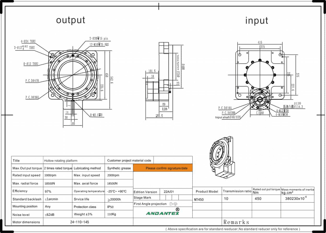 Andantex nt450-10 hollow rotary stage sa optical equipment-01