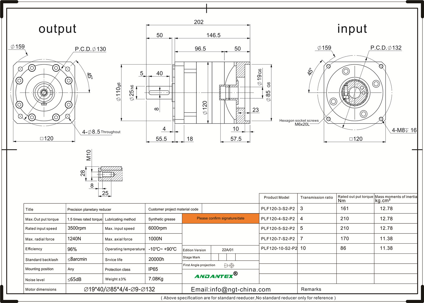 Andantex plf120-10-s2-p2 séri standar kotak gear planét alat mesin dispensing dina aplikasi-01
