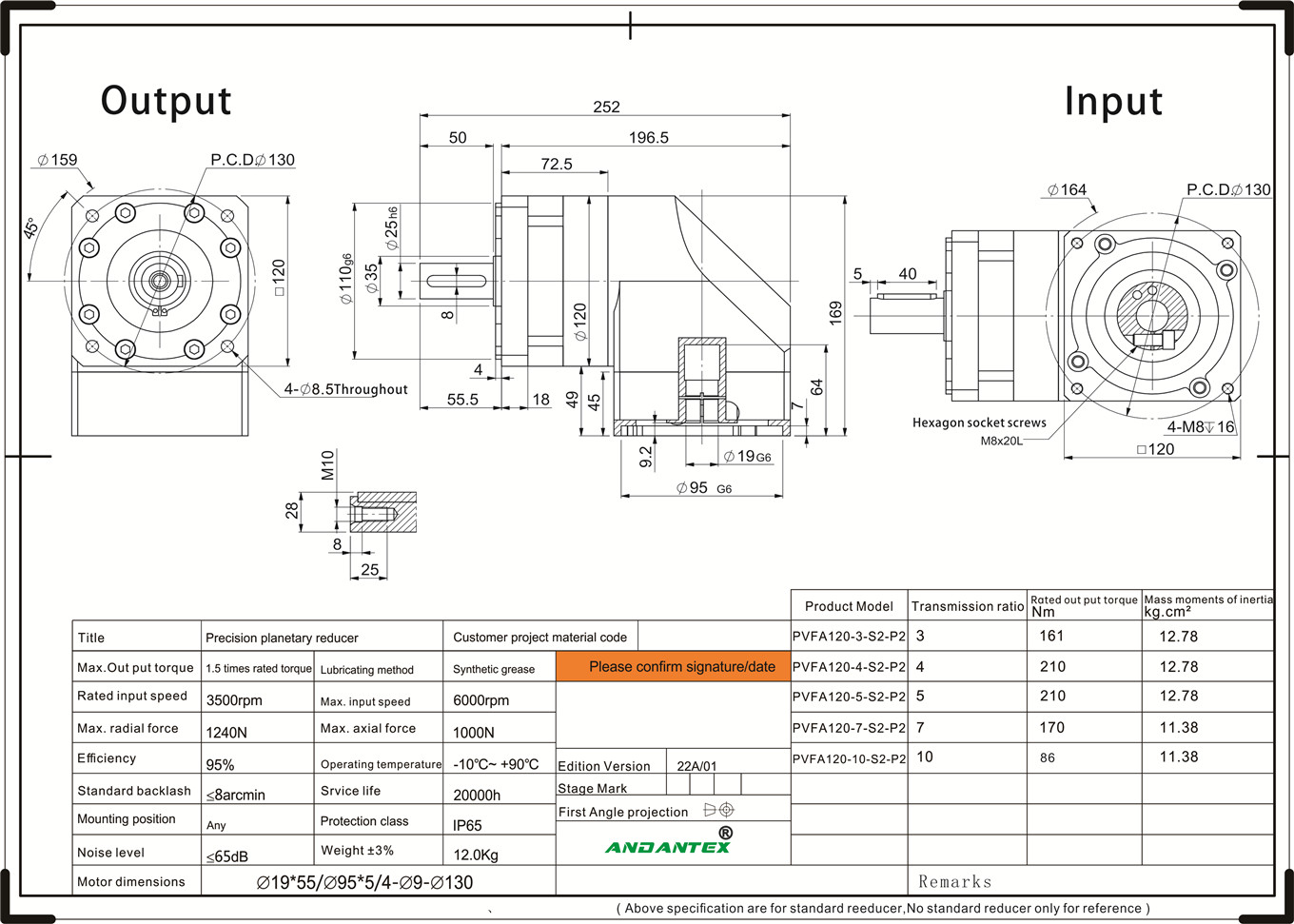 Andantex pvfa120-10-s2-p2 standard series planetary gearboxes sa conveyor equipment-01