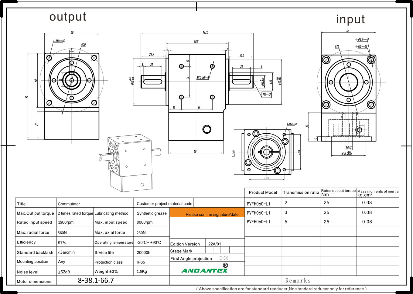 Andantex pvfh060 -2derékszögű átalakító a háztartási gépiparban-01