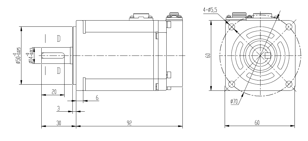 400W 60 Flange 3000RPM 1.27NM Standard AC Servo Motor — фотография продукции