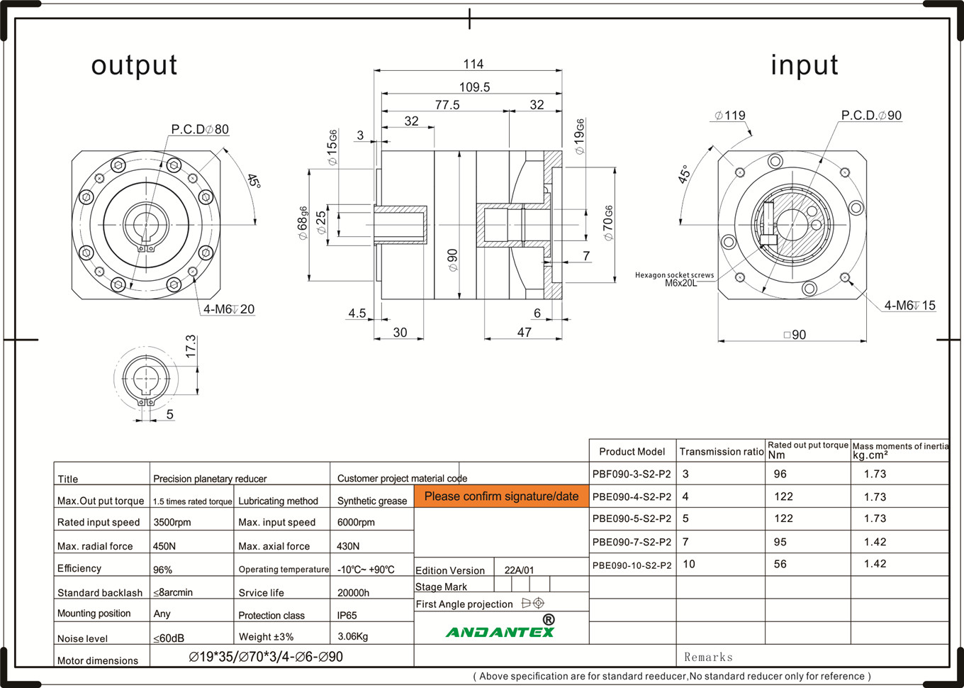 ANDANTEX PBE090-10-S2-P2Circular flange planetary speed reducers are used in various conveying equipment-01 (2)