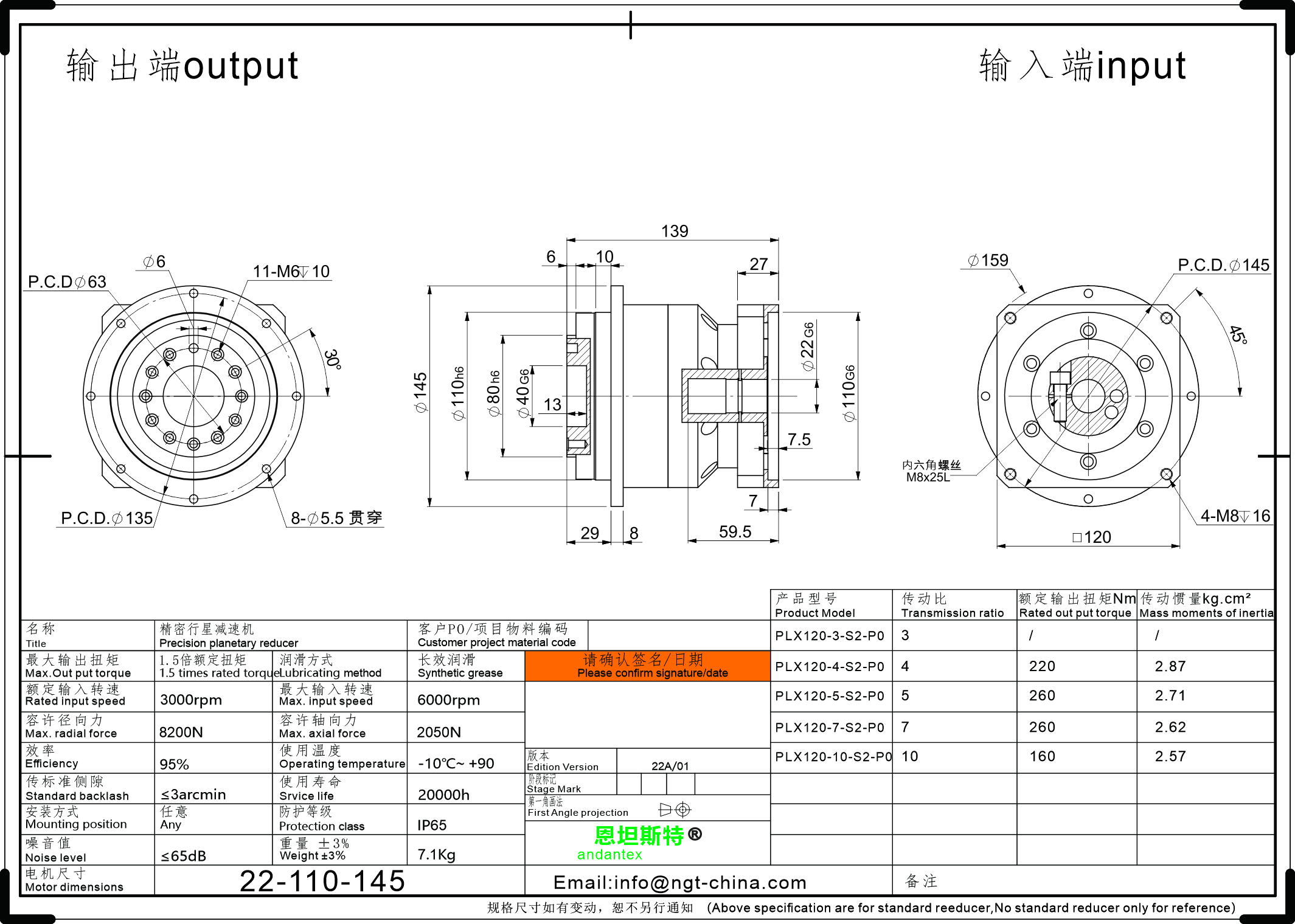 PLX120-L1-22-110-145-1