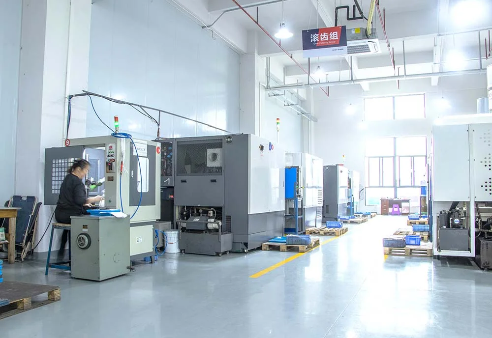 Machine tools and an operator in the machining area