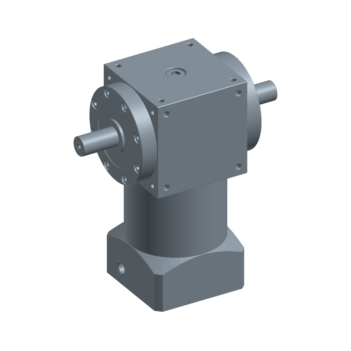 ANDANTEX AT090-FL dual-shaft right-angle gearbox, CAD rendering of supplied L2 assembly