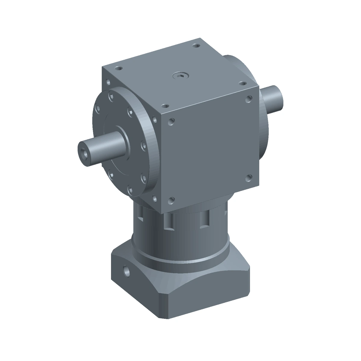 ANDANTEX AT140-FL dual-shaft right-angle gearbox, CAD rendering of supplied L2 assembly
